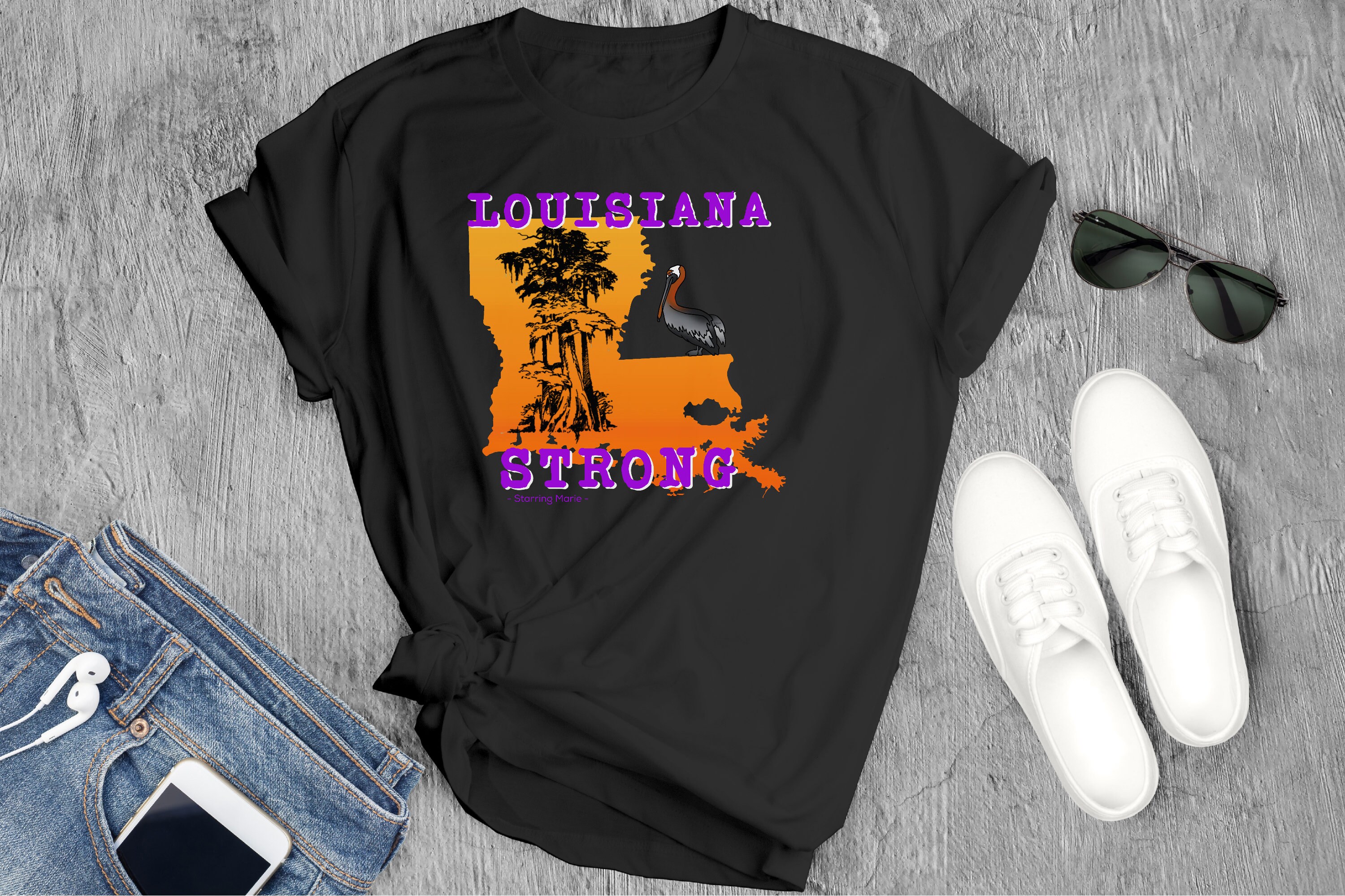 Louisiana Strong Shirt Louisiana Proud camiseta púrpura y - Etsy España