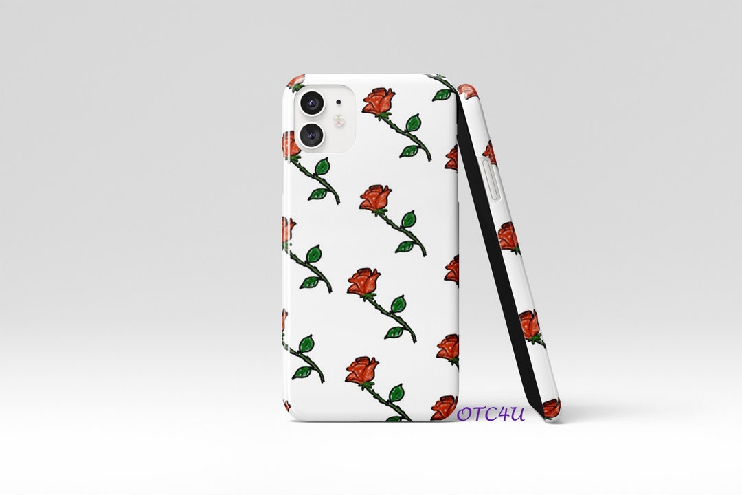 Red Rose Print Phone Case for Iphone, Floral Print for Samsung Galaxy