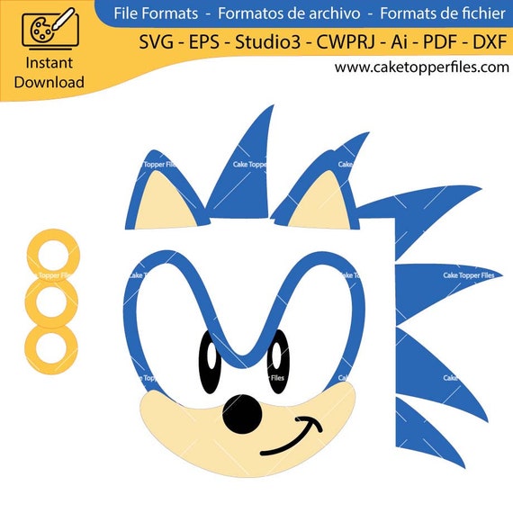 Sonic Head Cake Topper Sonic Rings Run Sonic Game Cutting -  Norway