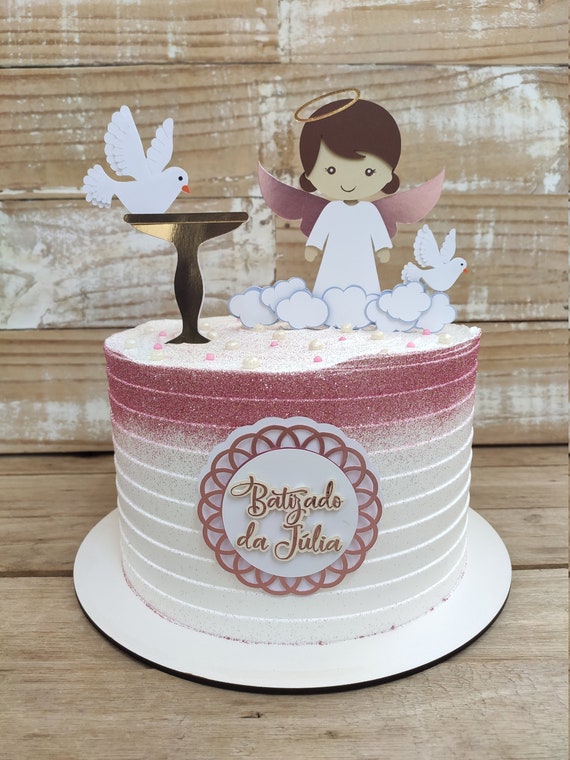 Cake Topper Bapteme - Decoration Gateau Bapteme - Cake topper ange