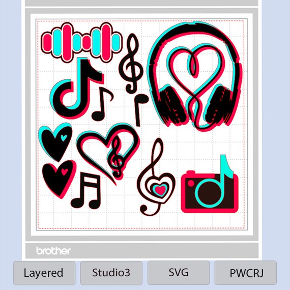 Download TikTok cake topper SVG Cut File Silhouette PWCRJ | Etsy