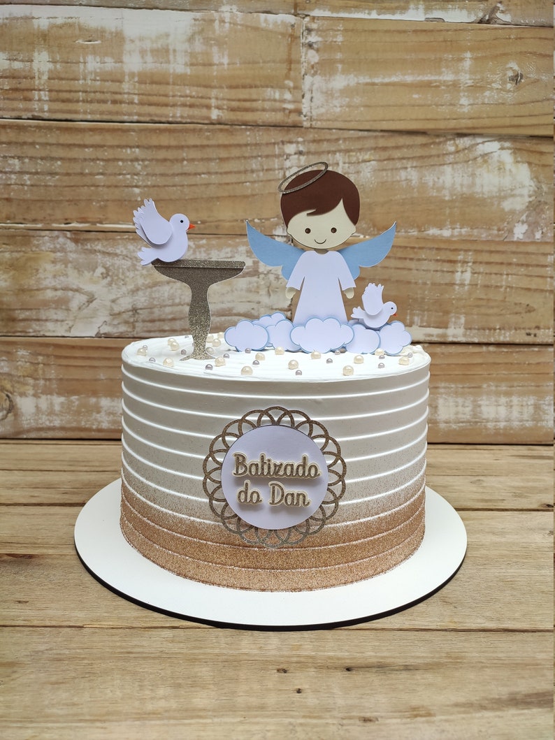 Angels Baptism Cake Topper Silhouette SVG PWCRJ Multilayer Etsy Singapore