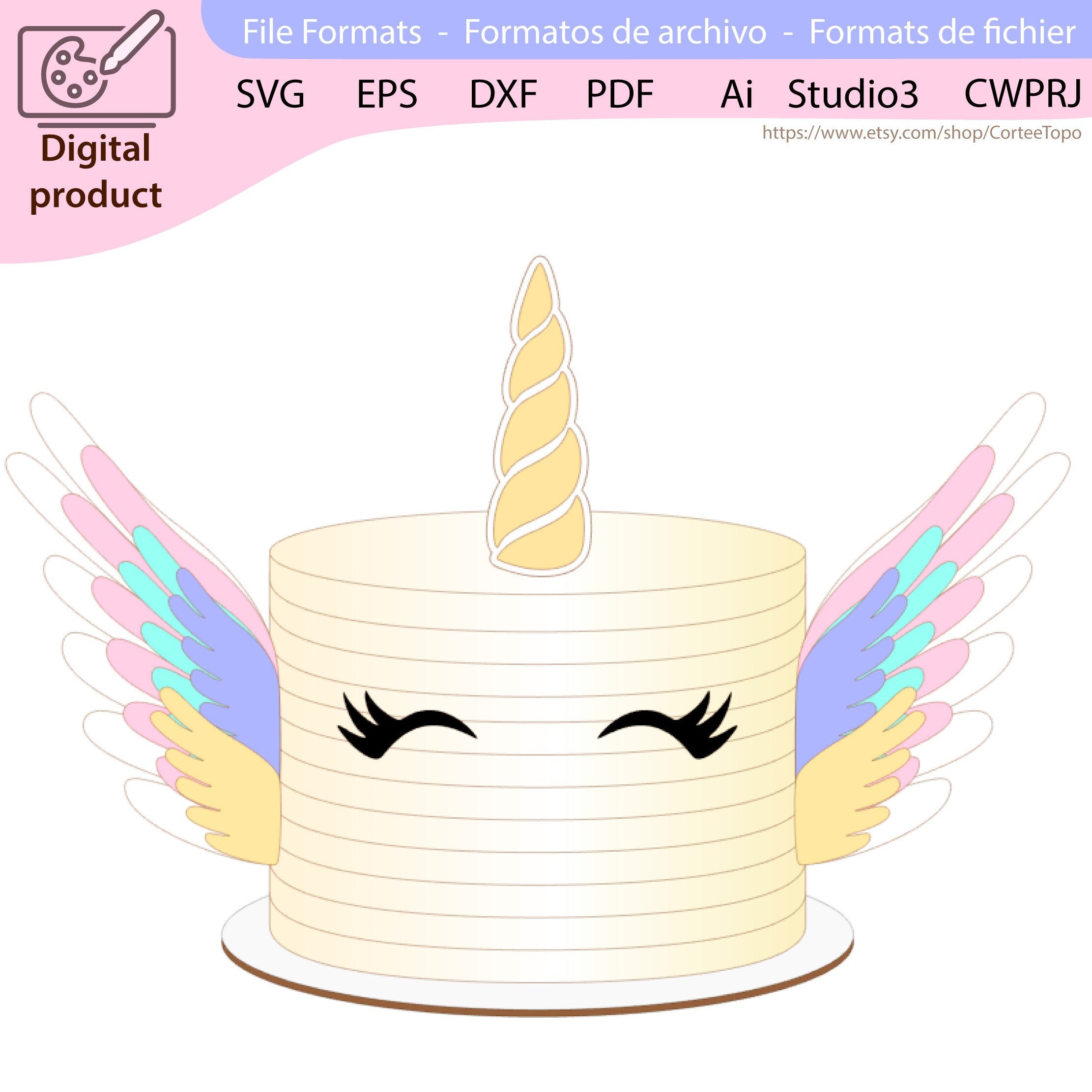 unicorn wings cake topper rainbow wings unicorn theme etsy