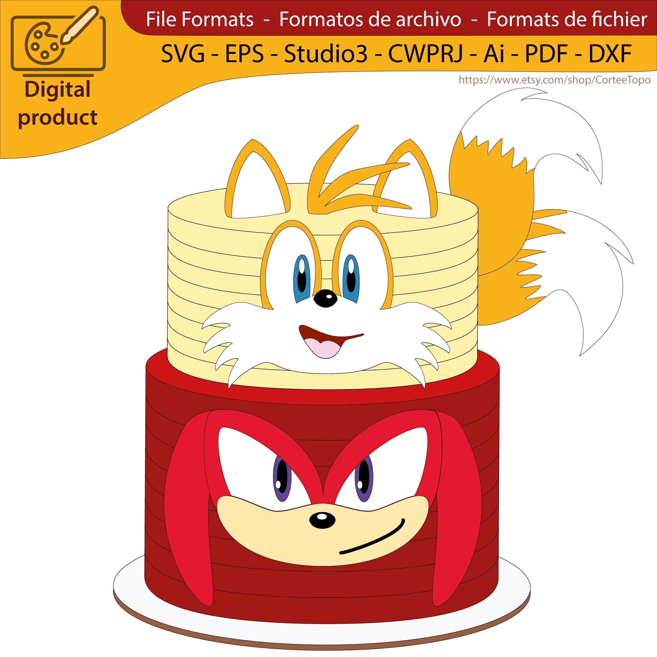 Sonic Head Cake Topper Sonic Rings Run Sonic Game Cutting -  Norway