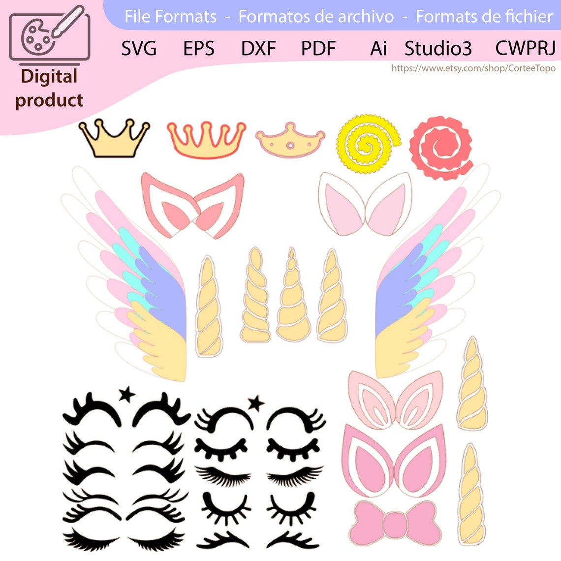 Unicorn Wings Cake Topper Rainbow Wings Unicorn Theme - Etsy