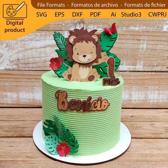Acheter Décoration de gâteau avec animaux de la Jungle, Lion joyeux  anniversaire, pics à gâteaux, décor de fête d'anniversaire, décoration de  gâteau