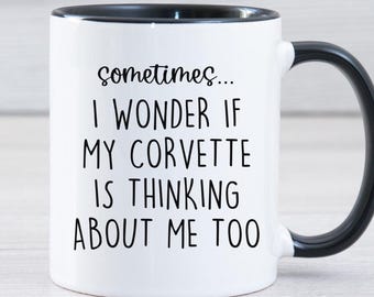A veces me pregunto si mi auto deportivo está pensando en mí, taza de café de auto deportivo, entusiasta de los autos, regalo para él, regalo de cumpleaños, día del padre,