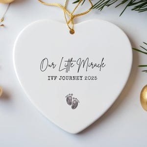 Our Little Miracle, IVF Journey Ornament Keepsake, Custom IVF Baby Gift, Egg Retrieval, Pregnancy Ornament, Infertility Support, Baby Reveal