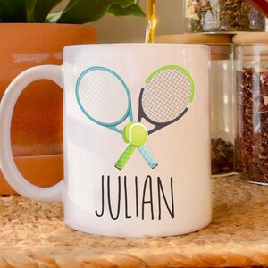Personalized Tennis Coffee Mug, Custom Tennis Player, Tennis Team Gifts, Tennis Coach Gift, Sports Mug, Christmas Gift, Custom Name Gift