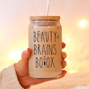 Beauty Brains Botox Iced Coffee Cup, Funny Cosmetic Nurse Gift, Nurse Injector, Aesthetic Nurse Graduation, Medspa Gift, Esthetician,