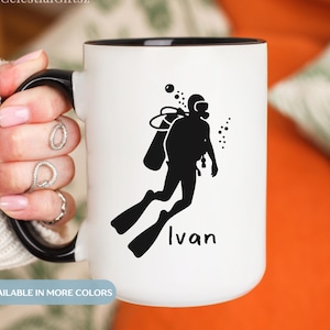 Presente personalizado para mergulhador, caneca de café para mergulho, presente de aniversário, ideia de presente para mergulhador, presente de Natal, presente para equipe de mergulho