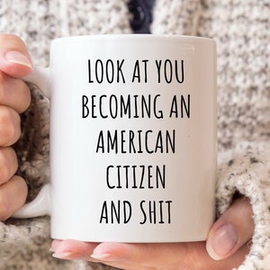 Neue Bürgerschaftsgeschenke, doppelte Bürgerschaft, amerikanische Bürgerschaftsgeschenk, lustige Bürgergeschenke, Kaffeetasse für Einwanderer, amerikanische Bürgerparty,