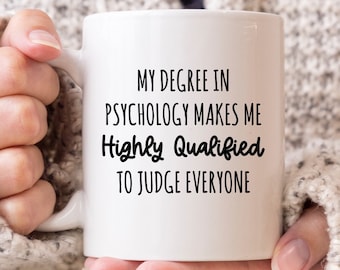Taza divertida de psicología, regalo para estudiantes de psicología, especialidad en psicología clínica, psicología forense, taza de psicólogo, mi título en psicología