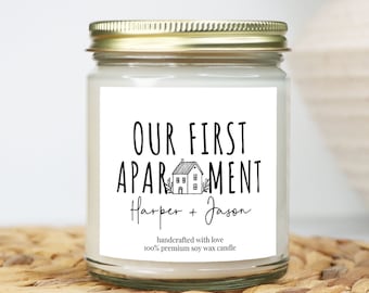 Our First Apartment Personalized Candle, Custom Couples Gift, Moving Housewarming Gift, New Home Gift, New Apartment Decor, Homeowner