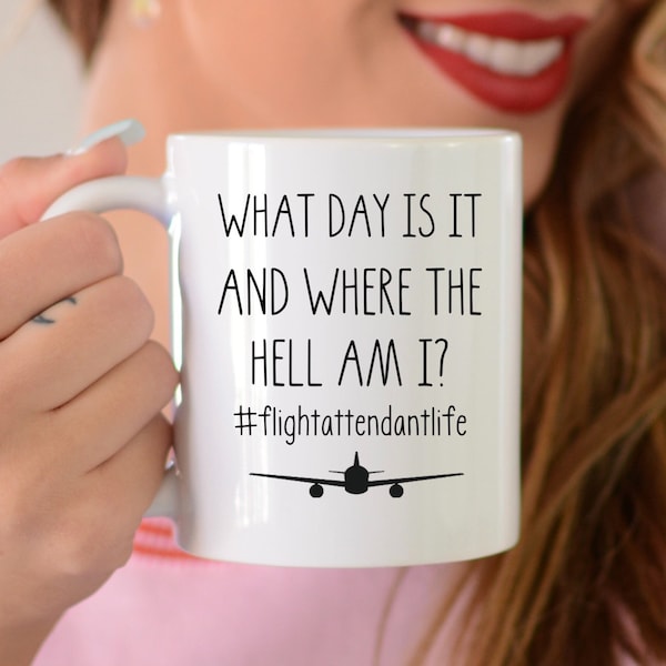 Funny Flight Attendant Gift Coffee Mug, Airplane Crew, Aviation Gift, Air Stewardess, Cabin Crew Gift, Flight Attendant Birthday, Airplane