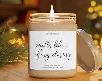 Smells Like A Mf'ing Closing, Realtor Office Decor, Real Estate Agent Funny Candle, Realtor Closing Gift, Real Estate Marketing, Thank You