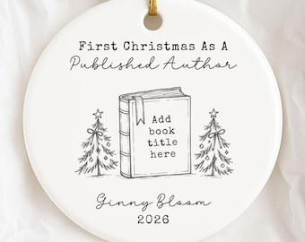 Published Author Ornament, First Christmas as a Published Author, Personalized Author Gift, Book Launch Gift, Writer Ornament