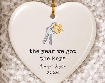 New Home Ornament, First Home Christmas Ornament, The Year We Got the Keys, Personalized New Home Gift, New Homeowner Keepsake
