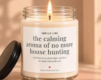 New Home Candle, No More House Hunting Candle, Housewarming Gift, New Homeowner Gift, Closing Gift for Home Buyer, Realtor Gift