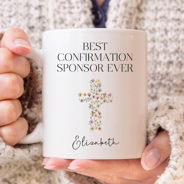 Best Confirmation Sponsor, Custom Coffee Mug, Personalized Religious Gift, Thank You Sponsor Gift, Catholic Sponsor, Sponsor Proposal