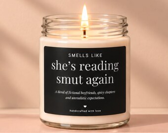 Smut Candle, Spicy Book Lover Gift, Romance Reader Candle, Funny BookTok Gift for Her, Reading Candle, Book Club Gift, Romance Book Lover