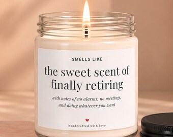 Retirement Candle Gift, Funny Retirement Gift for Women Men, Finally Retired Candle, Coworker Retirement Gift, Boss Retirement Gift