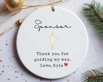 Aangepaste dank u ornament, bevestiging sponsor aandenken, gepersonaliseerd cadeau voor peetouder, religieus geschenk, cadeau voor sponsor, katholiek