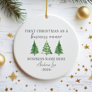 First Christmas As A Business Owner, Custom Business Name Ornament Keepsake, New Business Gift, Small Business Owner, Business Ornament