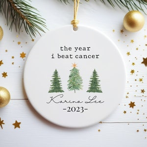 Personalized Cancer Free Ornament, The Year I Beat Cancer, Custom Christmas Ornament Keepsake, Cancer Survivor Gift, Encouragement Gift,