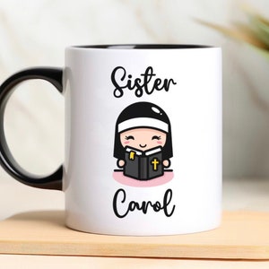 Custom Nun Sister Coffee Mug, Catholic Nun, Personalized Religious Gift, Birthday Gift For Her, Christmas Gift, Easter Gift, Christianity