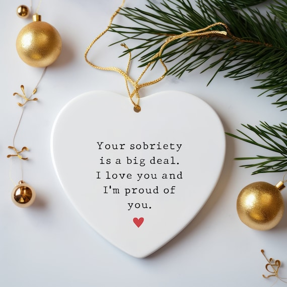 Sobriety Gift, Sober Anniversary, Addiction Recovery Gift, Ornament Keepsake, 1 Year Sober, Custom Sobriety Gift, Sober Birthday,