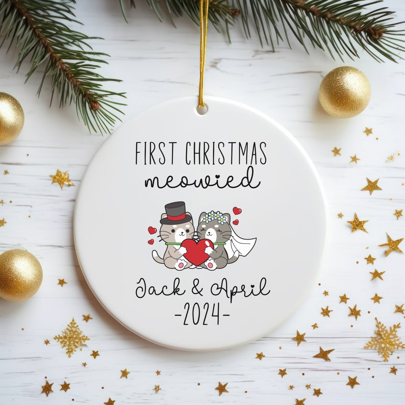 Just Married Christmas Ornament, Marriage Ornament Keepsake, Custom