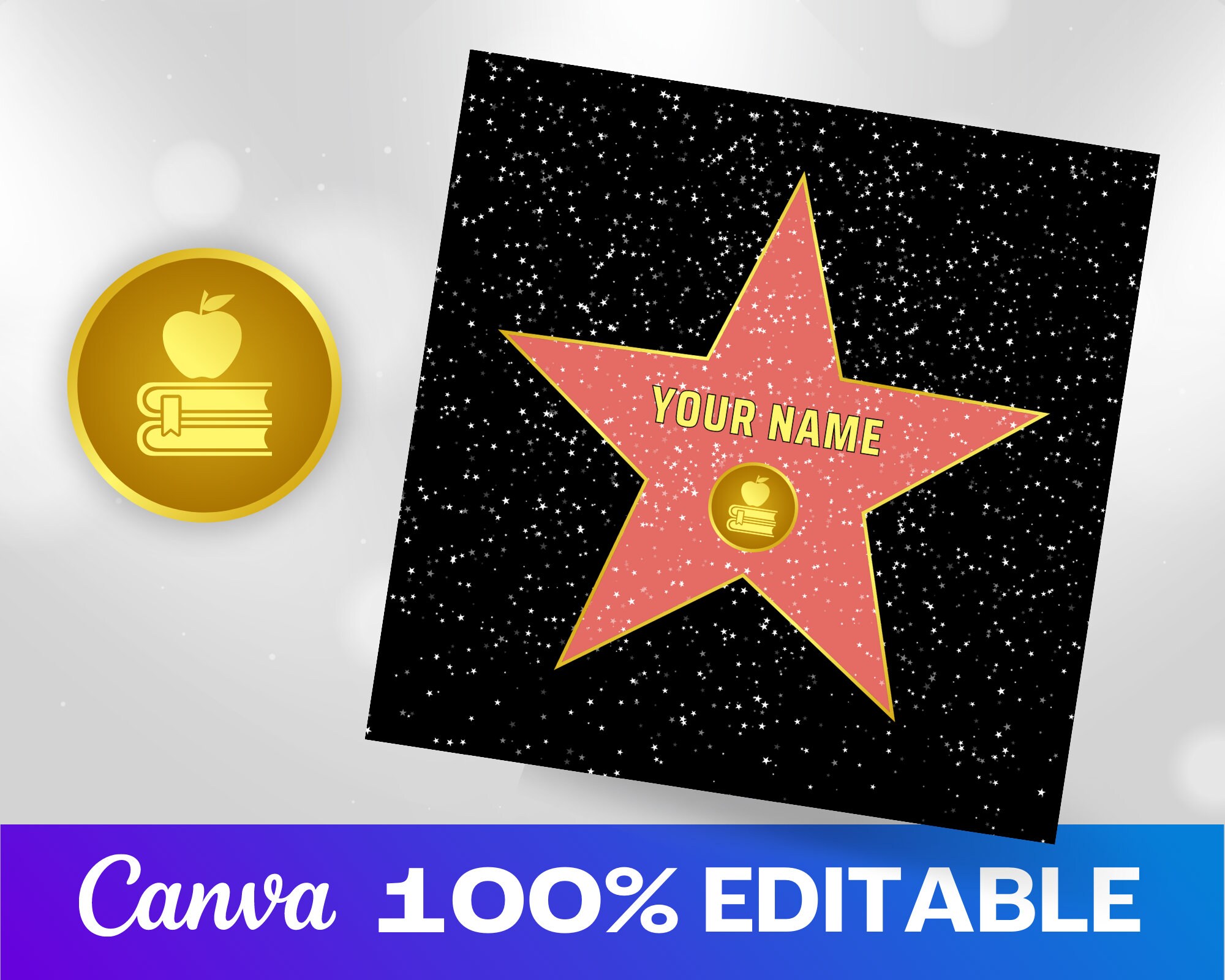 Teacher Star of Fame Canva Template Star Digital Download - Etsy