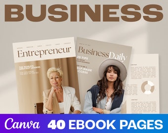 Business Magazine Template | Canva Template | ebook Template | Canva Magazine | Canva Template | Digital Magazine | Startup Girlboss Woman