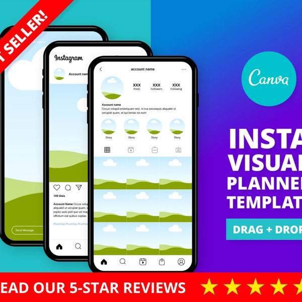 2024 Instagram Planner | Canva Template | Engagement Booster | Hashtag | Canva | Instagram Theme Aesthetic | IGTV | Stories | Reels | Feed