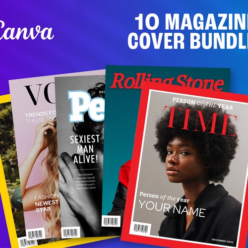  Canva Magazine Cover Template BUNDLE Fashion Lifestyle Etsy Canada