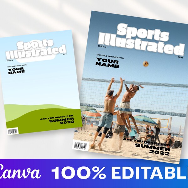 Sports Magazine Cover Canva Template | Custom Magazine Cover | Canva Magazine | Canva Template | Digital Template | Sports Illustrated Men