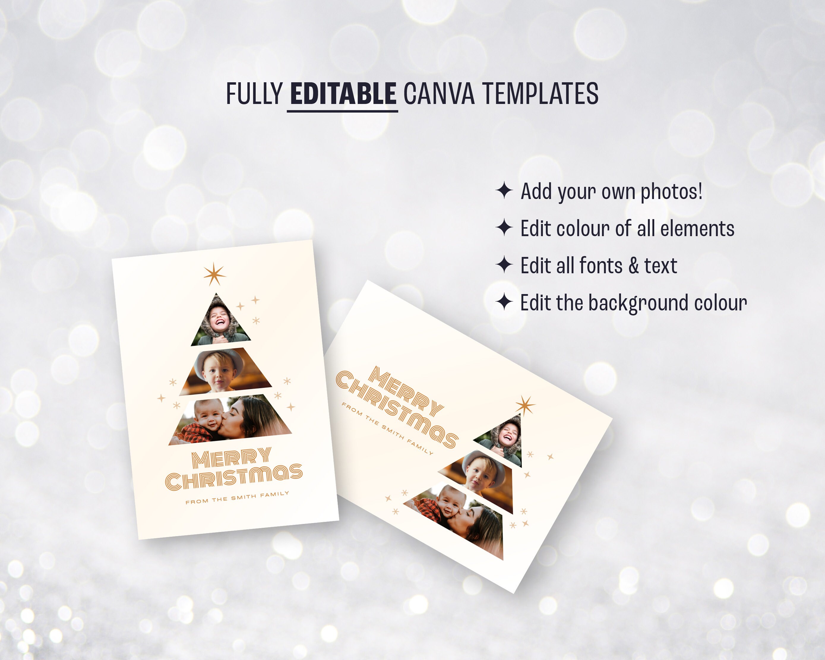 Canva Christmas Card Template 5x7 Photo Card Merry Christmas - Etsy ...