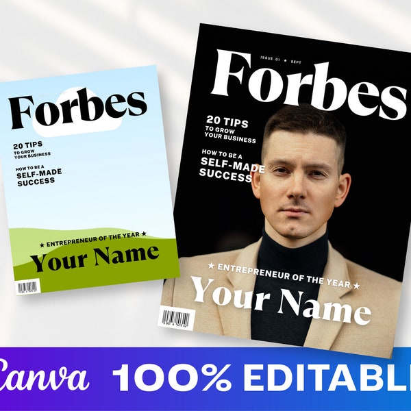 Business Magazin Cover Canva Vorlage | Benutzerdefinierte Magazinhülle | Canva Magazin | Canva Vorlage | Digitales Magazin Template | Forbes Mag