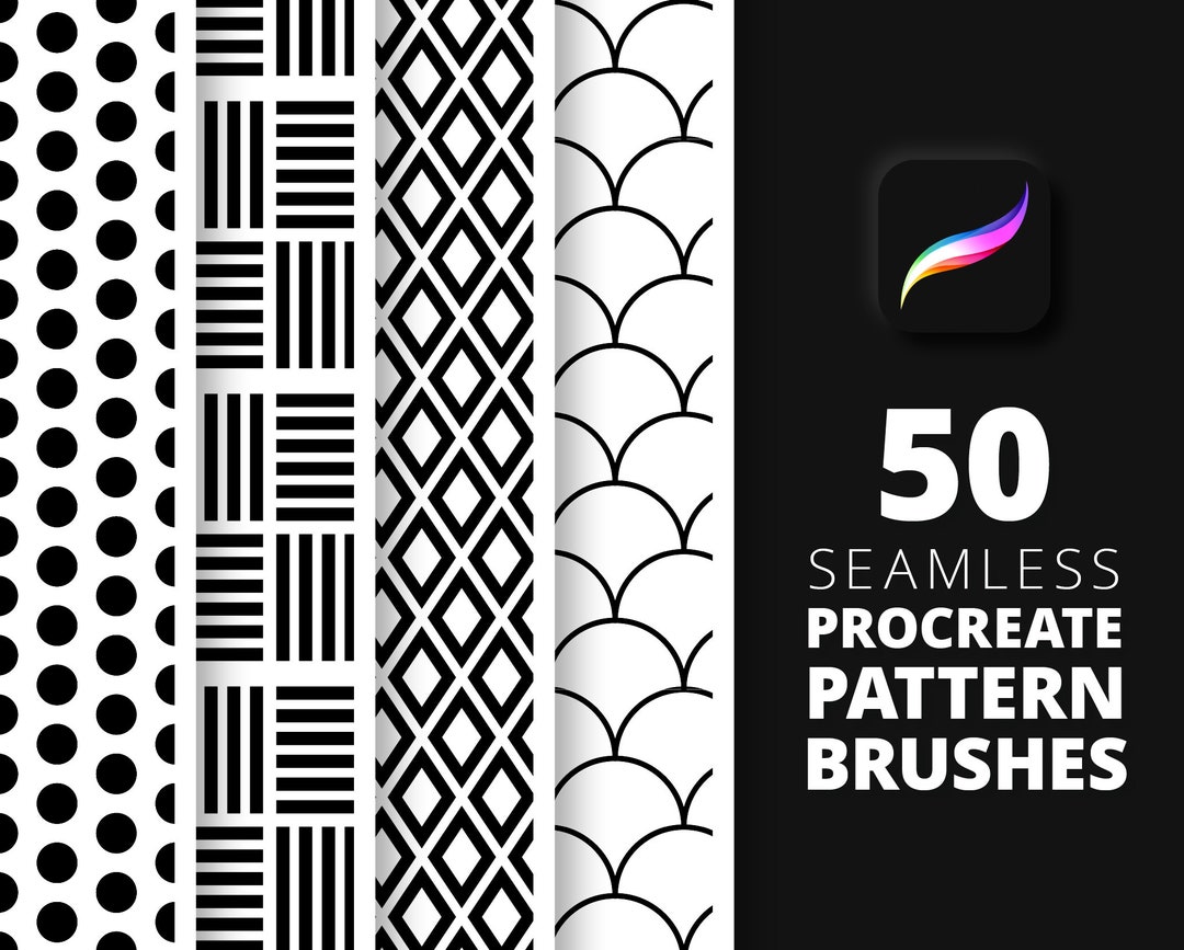 WOW 50 Procreate Pattern Brushes Grids Dashes Lines - Etsy