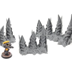 Three Large 3D Printed Bio Corrupted Alien Spikes Terrain Scenery for 28mm Tabletop Miniature Wargaming