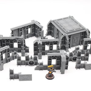 Bundle of 3D Printed Ruined Killteam Barricade Terrain for 28mm Tabletop Miniature Wargames