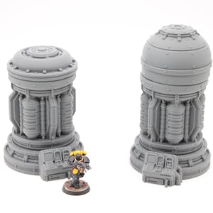 3D Printed Industrial Battery Control Silos Scenery Scatter Terrain for 28mm Tabletop Miniature Wargaming