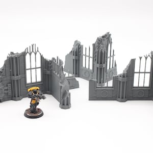 Three Gothic Scatter Terrain Scenery Ruins for 28mm Tabletop Miniature Wargames