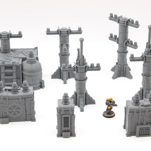 Ork Scrapyard Pylons and Generators Bundle Scenery Terrain for 28mm Tabletop Miniature Wargaming