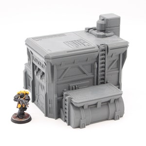 Large 3D Printed Industrial Building Scenery Terrain for 28mm Tabletop Miniature Wargaming