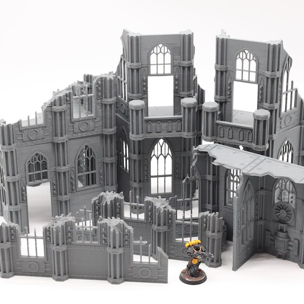 Bundle 3 of Large 3D Printed Gothic Ruined Buildings Scenery Terrain for 28mm Tabletop Miniature Wargaming