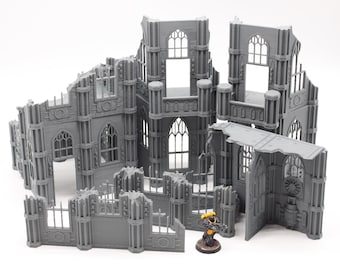 Bundle 3 of Large 3D Printed Gothic Ruined Buildings Scenery Terrain for 28mm Tabletop Miniature Wargaming