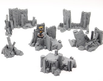 Paysage de terrain de débris industriels imprimé en 3D pour 28 / 32mm Tabletop Miniature Wargaming