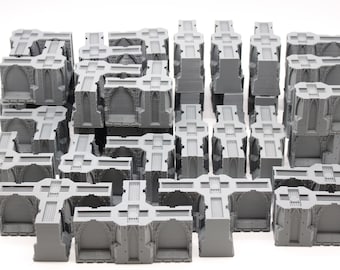 Grote bundel 3 modulaire Space Hulk-stijl 40k terreinlandschapsstukken voor gebruik in 28 mm Zone Mortalis en Necromunda